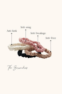 Luxurious Mulberry Silk Scrunchies - Skinny