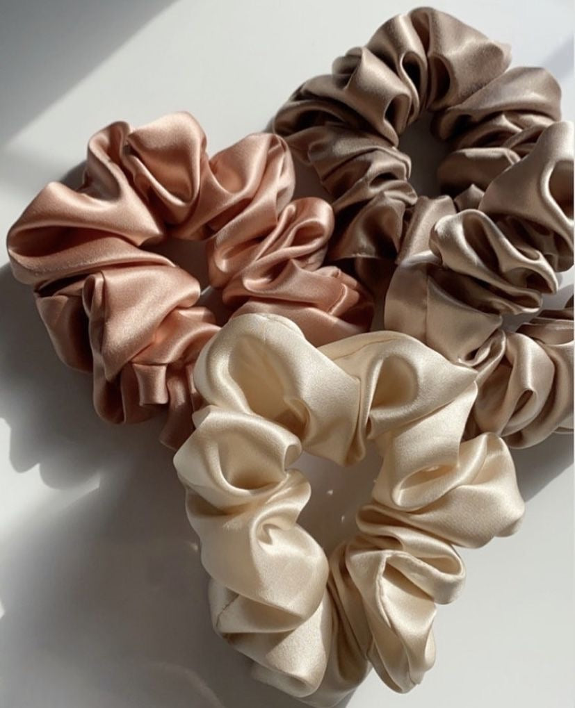 Luxurious Mulberry Silk Scrunchies - Large